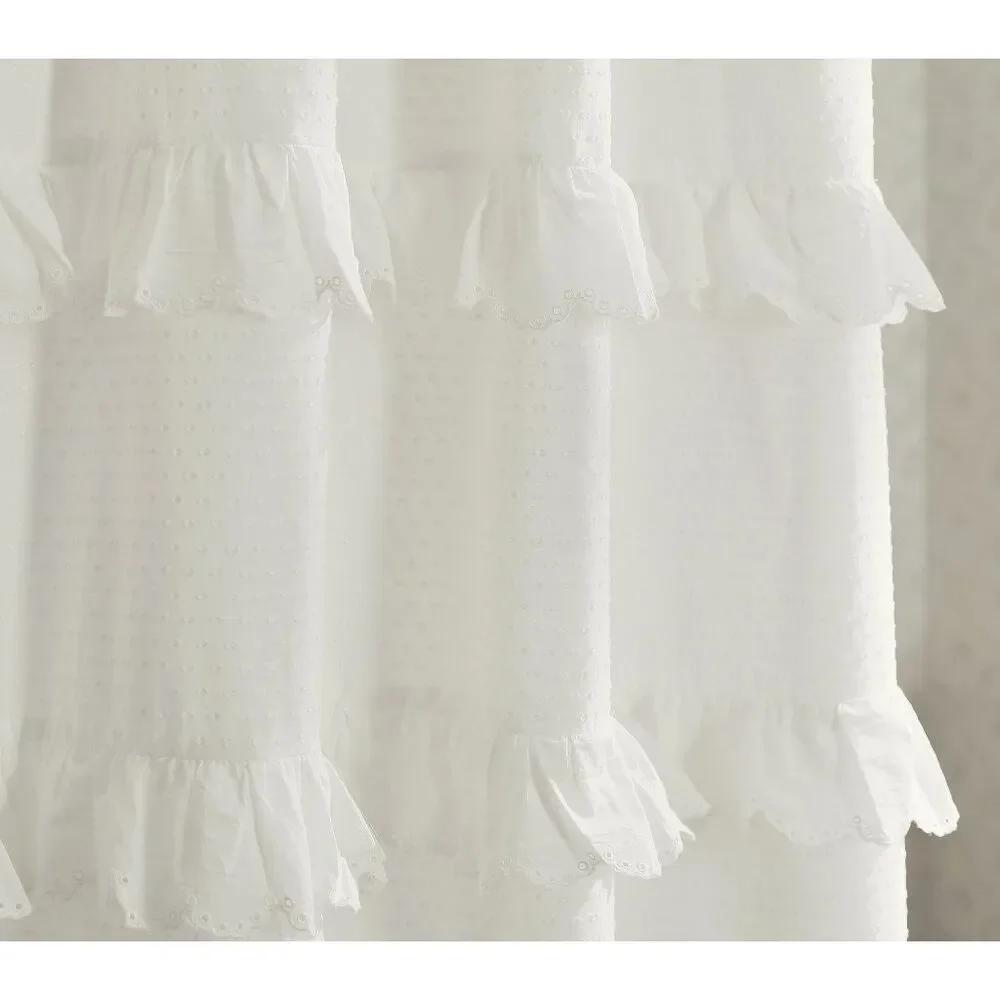 Pottery Barn Kids LoveShackFancy Eyelet Ruffled Shower Curtain